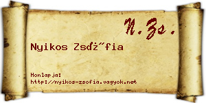 Nyikos Zsófia névjegykártya