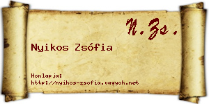 Nyikos Zsófia névjegykártya