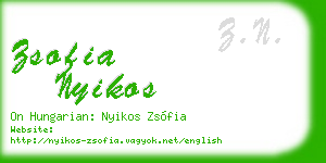 zsofia nyikos business card